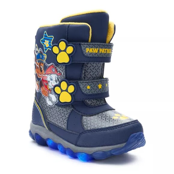 PAW Patrol Light-Up Snow Boots | Toddler 10 | Navy/Grey | Like New - Picture 1 of 10
